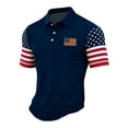 thumbnail image 1 of Short Sleeve Polo Shirts for Men 250 Years American Flag 250th Anniversary Usa T-Shirt Business Casual Summer Golf shirts, 1 of 3