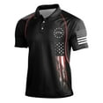 thumbnail image 1 of Short Sleeve Polo Shirts for Men Graphic Stretch Casual American Patriotic Raglan Golf for Men Black 2XL, 1 of 3