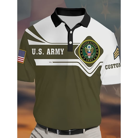 Short Sleeve Polo Shirts for Men Graphic Stretch Casual Men's 1776 Independence Day Patriotic Raglan Golf Polos for Men