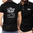 thumbnail image 1 of Short Sleeve Polo Shirts for Men Letter Graphic Stretch Tops Casual America Patriotic Raglan Golf Polos Mens Black B XL, 1 of 6