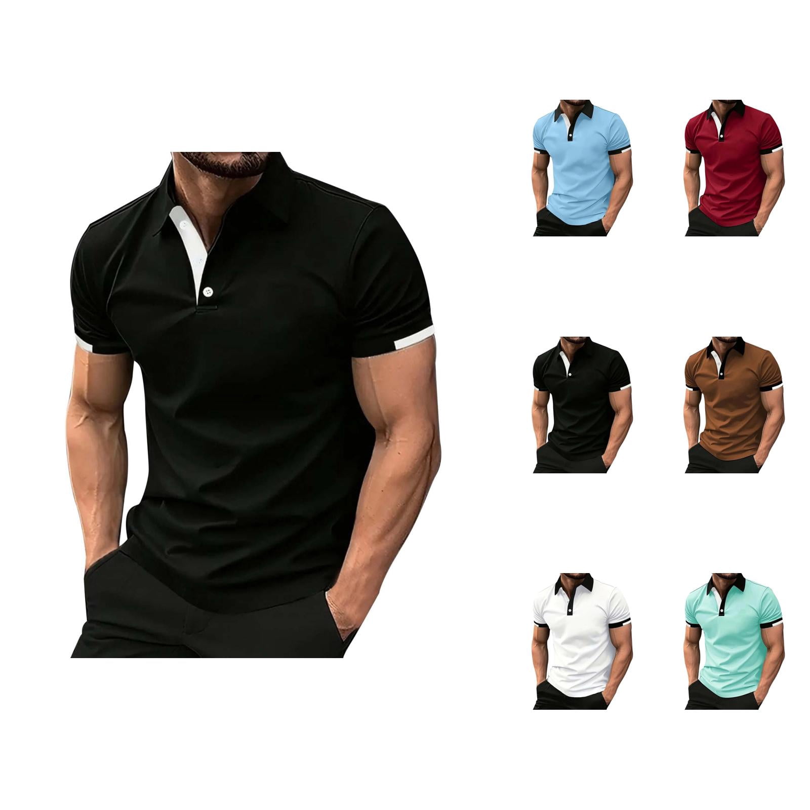 Short Sleeve Polo Shirts for Men Summer Casual Collared Relaxed Fit ...