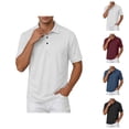 thumbnail image 1 of Short Sleeve Polo Shirts for Men Summer Casual Fashion Jacquard Collared Breathable Business Casual Work Tshirts, 1 of 5