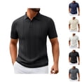 thumbnail image 1 of Short Sleeve Polo Shirts for Men Summer Casual Lightweight Textured Knit Plain Work Shirts Golf Shirt, 1 of 5