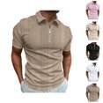 thumbnail image 1 of Short Sleeve Polo Shirts for Men Summer Casual Textured Quarter Zip Collared Golf Shirts Work Shirt Mens Tees, 1 of 9