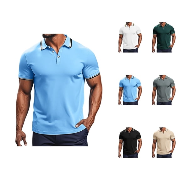 Short Sleeve Polo Shirts for Men Summer Lightweight Breathable Collared Golf Shirts Casual Work Tshirt