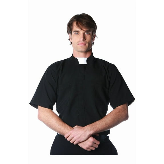 Short Sleeve Priest Shirt Adult Costume Top