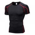 thumbnail image 1 of Short Sleeve Quick Dry Compression T-shirt For Men，Breathable Workout Gym T-shirt Tops, 1 of 2
