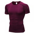 thumbnail image 1 of Short Sleeve Quick Dry Compression T-shirt For Men，Breathable Workout Gym T-shirt Tops, 1 of 3