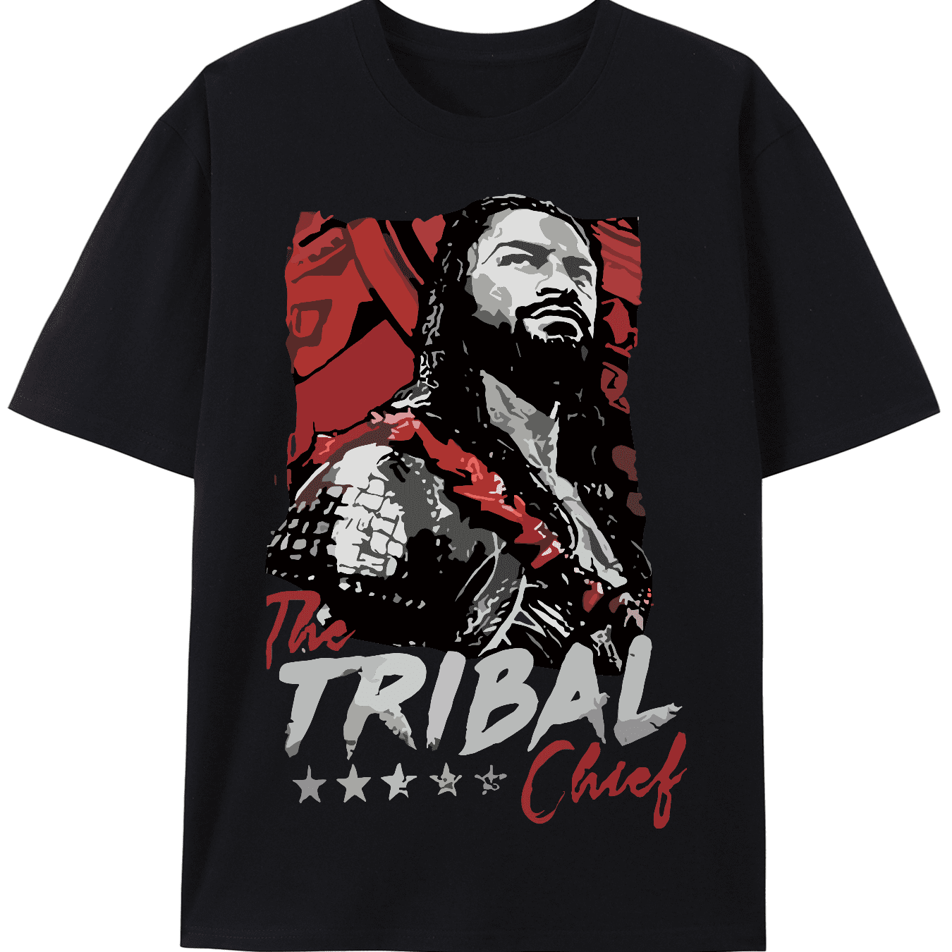 Short Sleeve Roman The Tribal Chief Digital Print T Shirt High Quality O-Neck Short Sleeves 100% Cotton T-Shirt