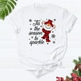 thumbnail image 1 of Short Sleeve Round Neck Christmas Sparkle Snowman Graphic Tee T Shirt Top Comfortable White S-5XL, 1 of 4