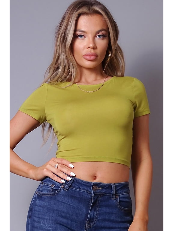 Short Sleeve Round Neck Crossover Multi Way Tie Top S