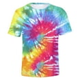 thumbnail image 1 of Short Sleeve Round Neck Tie Dye Digital 3D Print Polyester and Spandex T-Shirt(Men's), 1 of 6