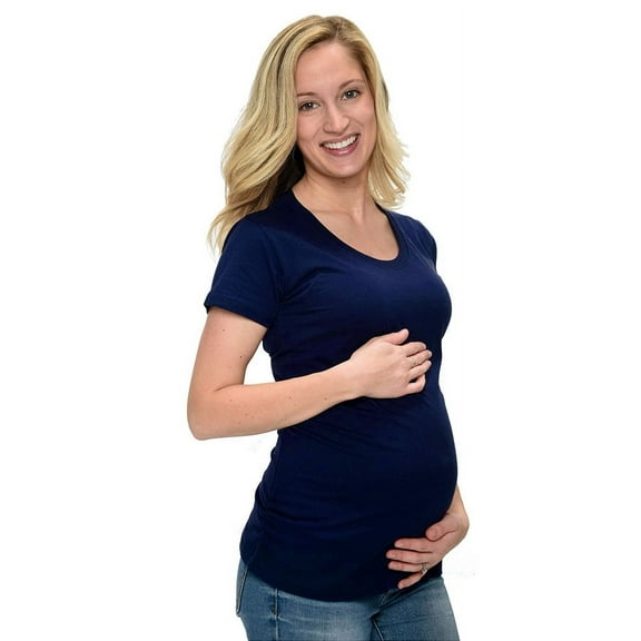 Short Sleeve Ruched Side Maternity T-Shirt