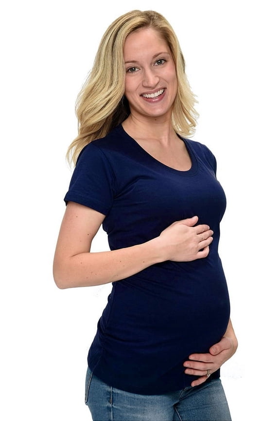 Short Sleeve Ruched Side Maternity T-Shirt