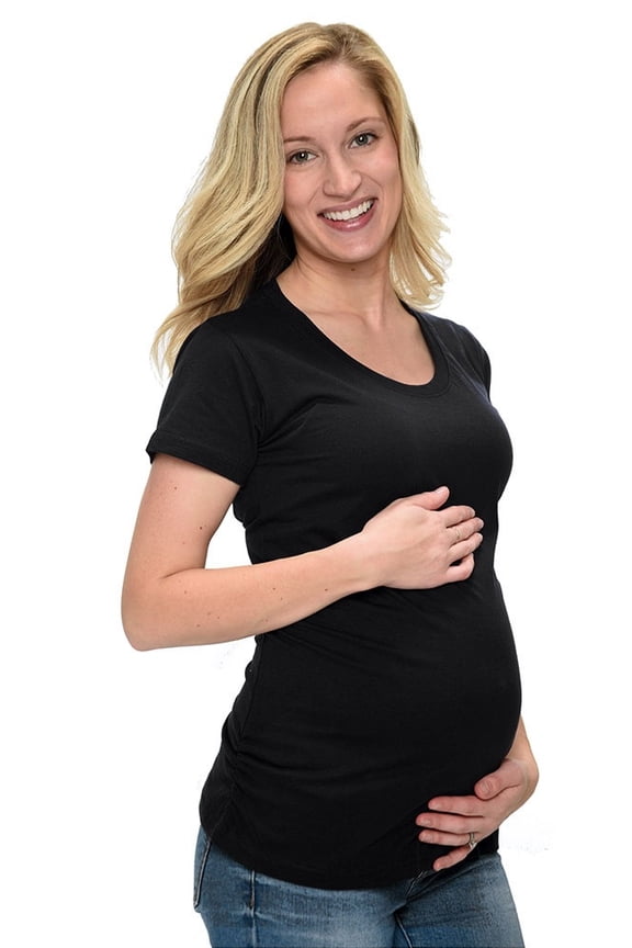 Short Sleeve Ruched Side Maternity T-Shirt