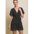 thumbnail image 1 of Short Sleeve Ruffle Dress (Black, L), 1 of 1