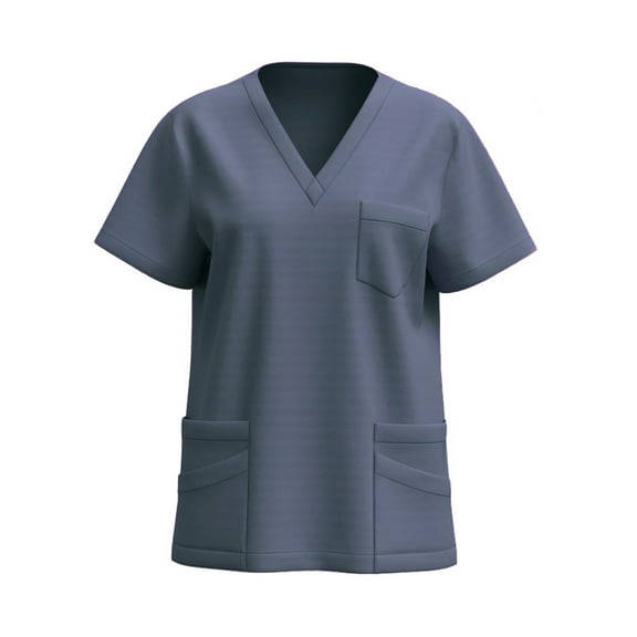 Short Sleeve Scrubs for Women V Neck 4 Way Stretch Tops Wrinkle-Free Nursing Working Uniform T-Shirts Casual Nurse Uniform