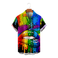 thumbnail image 1 of Short Sleeve Shirt LGBT Rainbow Creative Soft Vivid Design Graphic T-Shirt for Friends for Dating and Travel, 1 of 13
