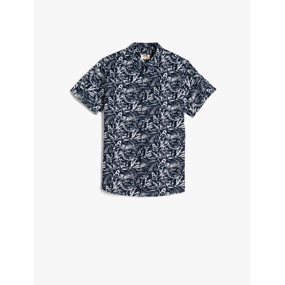 Short Sleeve Shirt Palm Printed