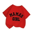 thumbnail image 1 of Short Sleeve Shirt for Mama's Girl Letter Printed Casual Crewneck Blouse Daily Pullover Clothes Summer Tops Red 7-8 Years, 1 of 5