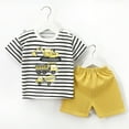 thumbnail image 1 of Short Sleeve Shirts Baggy Pants Sets for Boys Kids Solid Soft Loose Loungewear Tops Pants Cotton Baggy Trousers Shirts Yellow 9-18 Months, 1 of 3