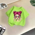 thumbnail image 1 of Tween Girl Clothes Size 5-6 Years Girls Cute Graphic Print Round Neck Short Sleeve Tee Summer Casual T Shirt, 1 of 4