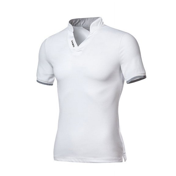 Short Sleeve Shirts For Men White T Shirts for Men Fashion Mens Casual Solid Short Sleeve Turn-down Collar T-Shirt Blouse Tops Gym Shirts,White,L