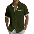 thumbnail image 1 of Short Sleeve Shirts For Men Button Down Casual Summer Western Shirts Beach Solid Tshirts Collared Neck Tops Mens Zip Shirt Short Sleeve T Shirts with Pockets for Men Designer Shirts Men Metallic Shirt, 1 of 5