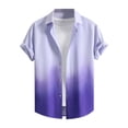 thumbnail image 1 of Short Sleeve Shirts for Men Button-Down Collared Tshirts Shirt Mens Trendy Gradient Printed Lightweight Breathable Hawaiian Beach Tees Tops, 1 of 6