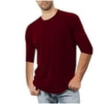 thumbnail image 1 of Short Sleeve Shirts for Men Casual Fitness Home Wear Pajamas Solid Color T-shirt Sports Shirt, 1 of 5