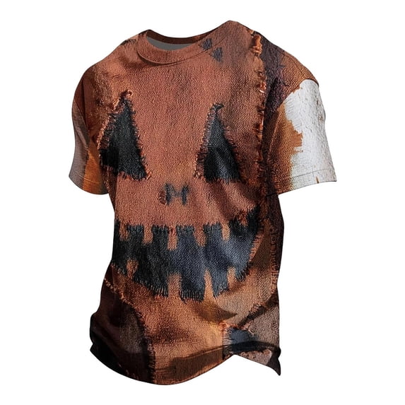 Short Sleeve Shirts for Men Crew Neck Halloween Graphic Print Basic Tee Tshirt