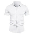 thumbnail image 1 of Short Sleeve Shirts for Men, Dress Shirts for Men Stretch Short Sleeve Formal Shirt Solid Business Casual Button Down Shirts for Wedding Prom, 1 of 6