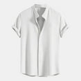 thumbnail image 1 of Short Sleeve Shirts for Men Lightweight Button-Down Collared T-Shirts Mens Casual Solid Color Breathable Slim Going-Out Beach Work Tees Tops, 1 of 6
