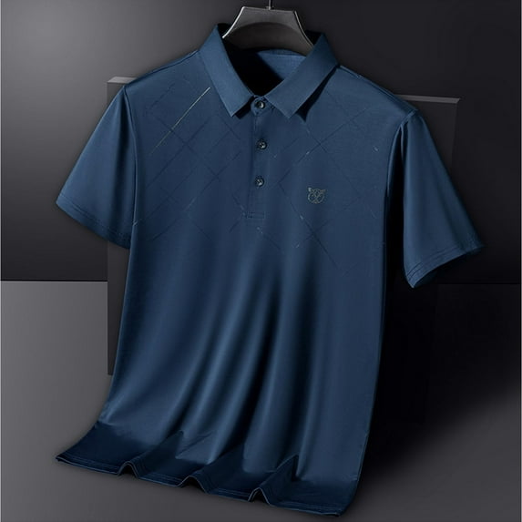 Xunlbb Men's Shirts Mens Casual Button Down Shirts Mens Fashion Casual Solid Pullover Round Neck Buttons Short Shirts on Clearance, M-3XL