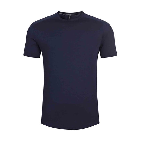 Short Sleeve Shirts for Men, Mens Hipster Longline T-Shirt Drop Cut Scallop Long Tail Slim Fit Bodybuilding Gym Muscle Workout Tee
