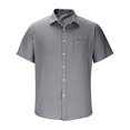 thumbnail image 1 of Short Sleeve Shirts for Men with Pocket and Collared Button-Down T-Shirts Business Casual Stripe Printed Breathable Office Work Tshirts Shirts Tops, 1 of 6