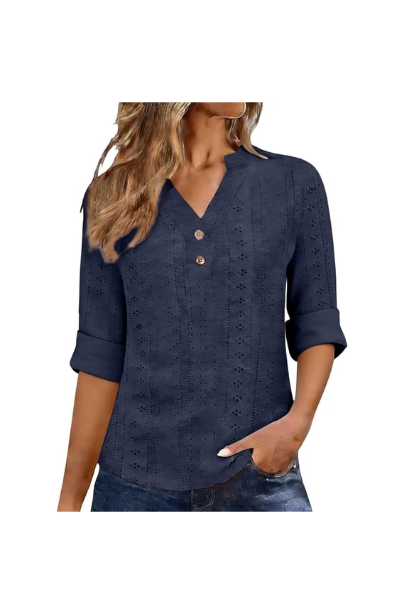 Short Sleeve Shirts for Women 2026 Trendy Y2K Clothes V Neck Fitness Clothing Lightweight Knitted Ladies Tops And Blouses Navy