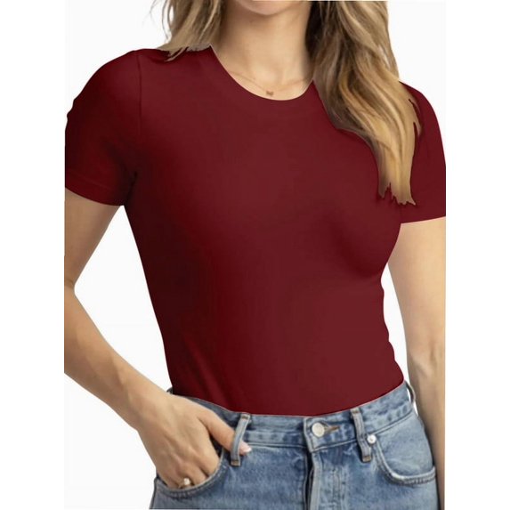 Short Sleeve Shirts for Women Basic Women' T-Shirts Trendy Stretchy Lightweight Summer Casual Tops