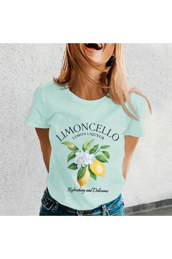 Short Sleeve Shirts for Women Graphic Print Y2K Summer Top 2026 Basic Casual Tees Trending