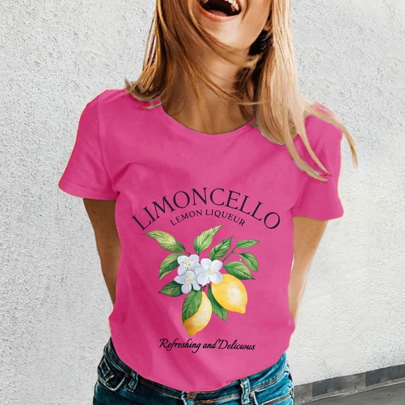 Short Sleeve Shirts for Women Graphic Print Y2K Summer Top 2026 Basic Casual Tees Trending