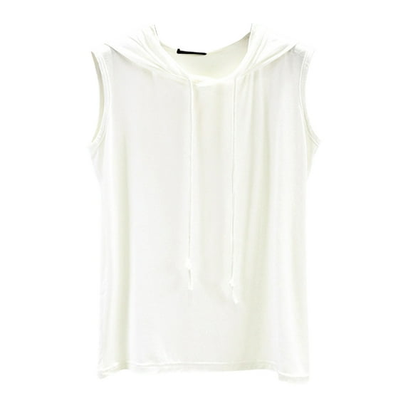 Short Sleeve Shirts for Women Summer Sleeveless Hooded Tank Top T Shirt for Athletic Relaxed Breathable T-Shirt