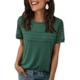 thumbnail image 1 of Short Sleeve Shirts for Women Summer Tops 2025 Spring Lace Dressy Casual Top Cute T-Shirt Work Outfits Blouses, 1 of 5