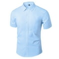 thumbnail image 1 of Short Sleeve Solid Button Down Shirts For Men Summer Classic Golf Outing Resort Vacation Backyard Party Daily Wear Smart Casual Easy Outfit Easy Layering Daily Style, 1 of 2