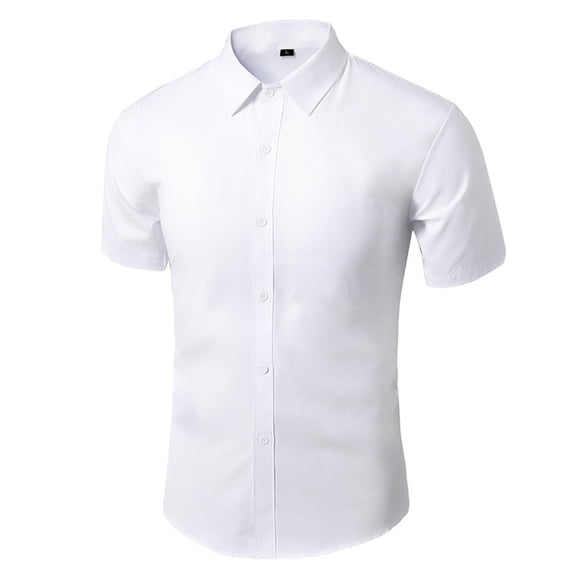Short Sleeve Solid Button Down Shirts For Men Summer Classic Golf Outing Resort Vacation Backyard Party Daily Wear Smart Casual Easy Outfit Easy Layering Daily Style
