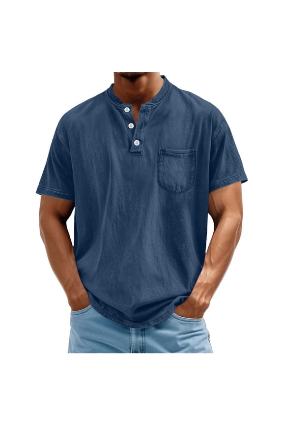 Short Sleeve Solid Pocket Standing Collar Polo Shirts For Men Summer Performance Gym Commute Errands Lounge Weekend Daily Wear All Day Comfort Easy Movement