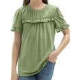 thumbnail image 1 of Short Sleeve Summer Kids Children Crewneck Flared Shirt For 4-14 Years, 1 of 5