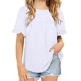 thumbnail image 1 of Short Sleeve Summer Kids Ruffle Shirt Children Girls Solid Tops, 1 of 2