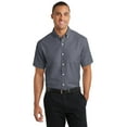 thumbnail image 1 of Port Authority Short Sleeve SuperPro Oxford Shirt-L (Black), 1 of 2