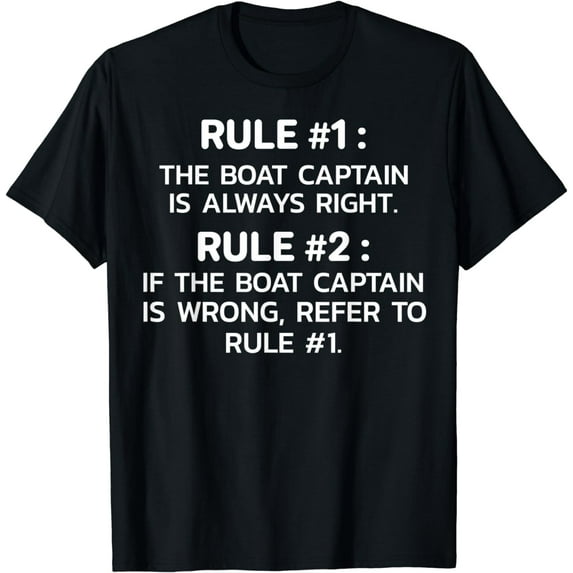 Short Sleeve T-Shirt Boat Captain Rules Funny Boating T-Shirt