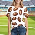 thumbnail image 1 of Short Sleeve T-Shirt for Women Sunflower and Football All-over Print Crewneck Relaxed Fit Novelty Graphic Top Casual Summer Clothes for Sports Lovers, 1 of 7